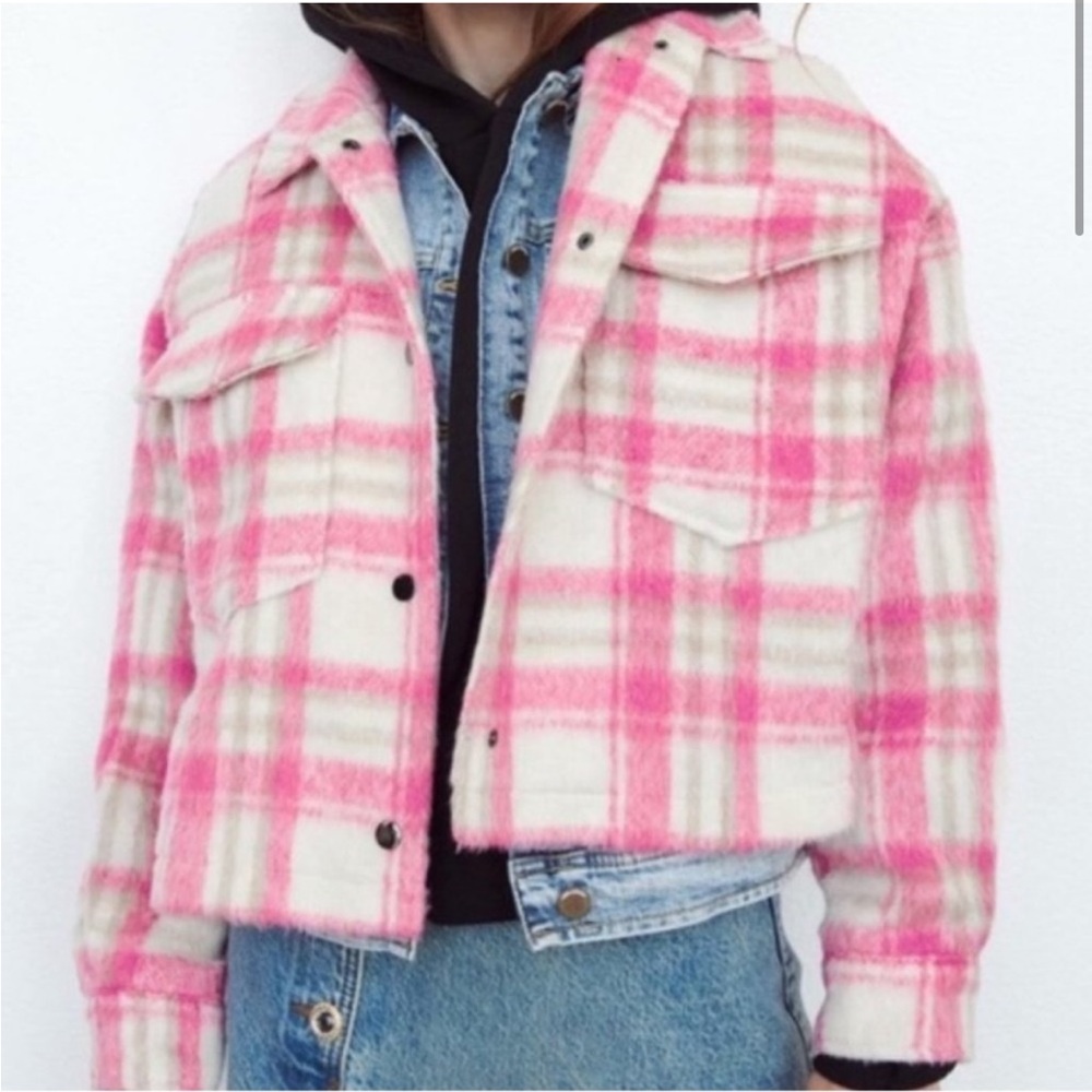 Pink plaid Zara jacket